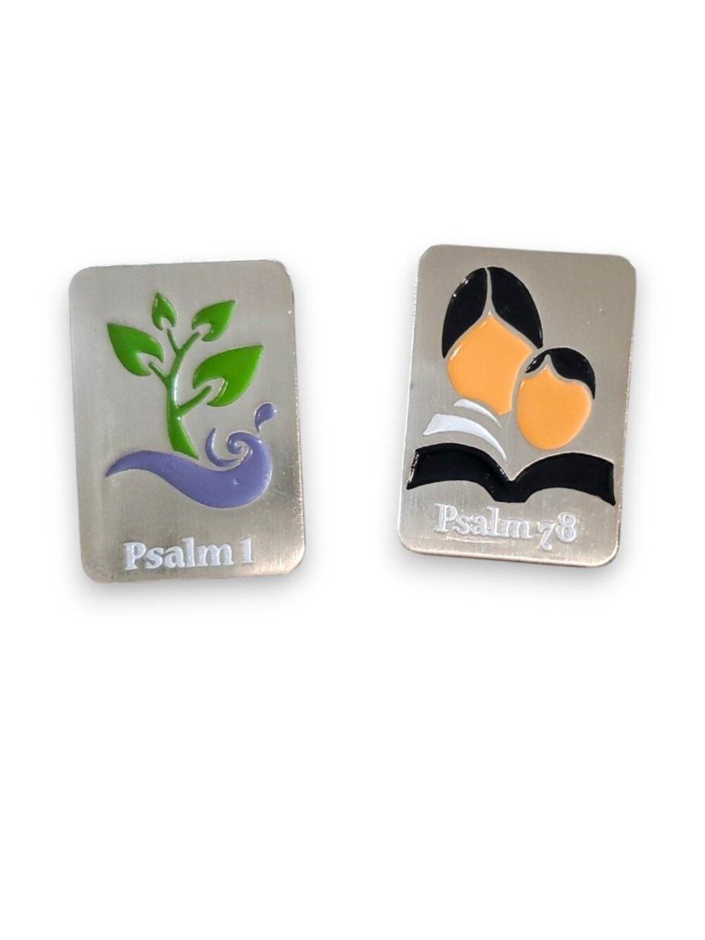 Psalm 1 & Psalm 78 Silver Enamel Pins
